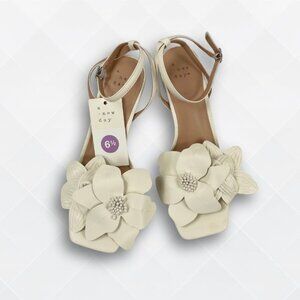 A New Day Antonette Ivory Floral Stiletto Ankle Strap Sandals – 6.5 (NWT) - WSH-